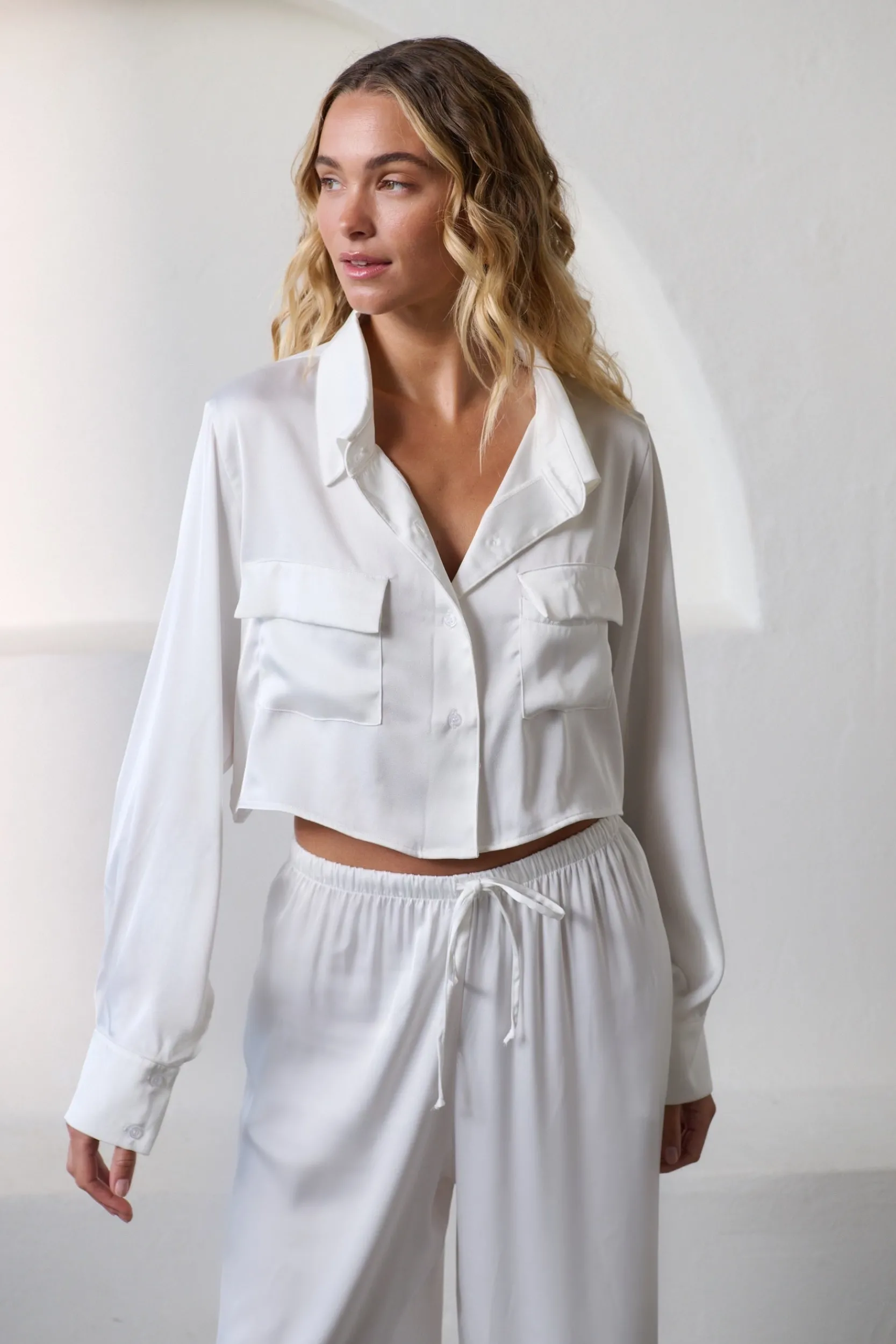 Kat The Label Gracie Shirt Ivory | Camis