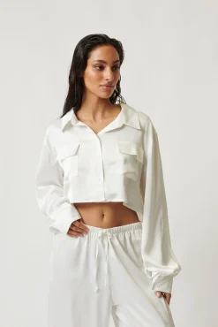 Kat The Label Gracie Shirt Ivory | Camis