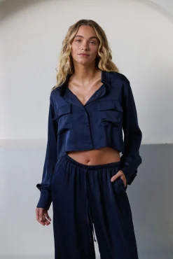 Kat The Label Gracie Shirt Pant Set Ink | Sleep Sets