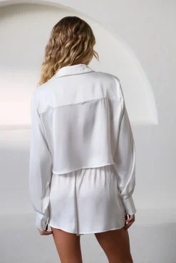Kat The Label Gracie Shirt Short Set Ivory | Sleep Sets | Sleep Sets