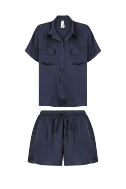 Kat The Label Gracie Short Sleeve Short Set Ink | Sleep Sets