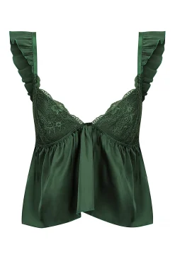 Kat The Label Hanna Camisole Forest Green | Camis
