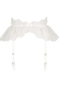 Kat The Label Jasmine Garter Belt White | Lingerie