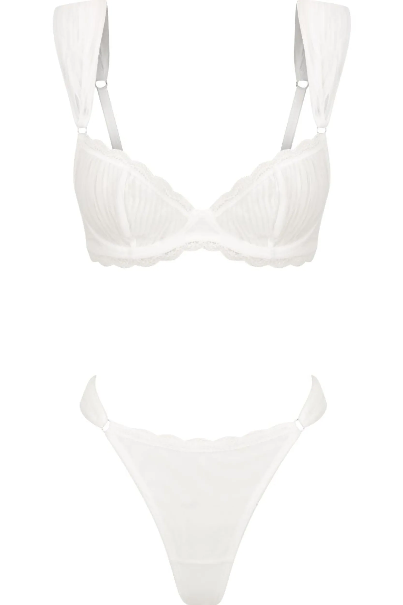 Kat The Label Ruby Thong Set White | Underwire Sets
