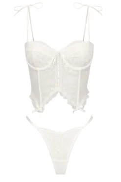 Kat The Label Sofia Corset Set White | Lingerie | Bustier Sets